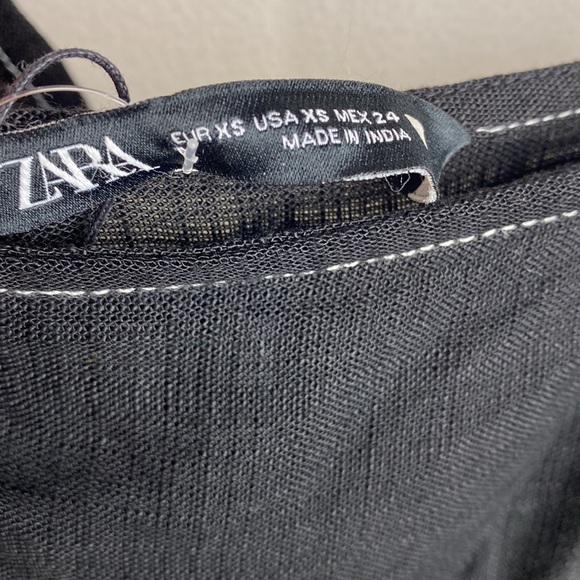 Zara black short jumpsuit romper with topstitching & lace design size XS, NWT - Picture 6 of 14